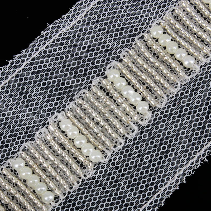 5 ярдов плетеные бусины пачки кружевная лента для аппликации отделка Свадебные