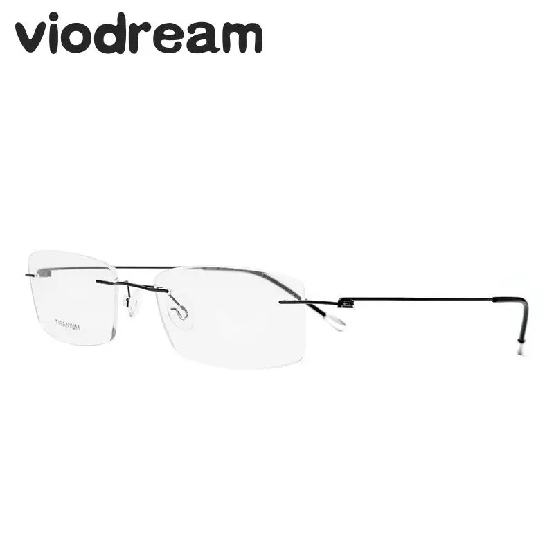 

Viodream memory Titanium bending Eyeglasses frames Men women fashion rimless glasses prescription optical frame Oculos De Grau