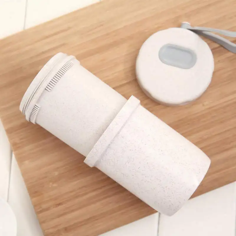 300Ml Wheat Straw Sealed Soup Jar Breakfast Water Milk Cup Portable Insulation With Lid For Travel Office | Дом и сад
