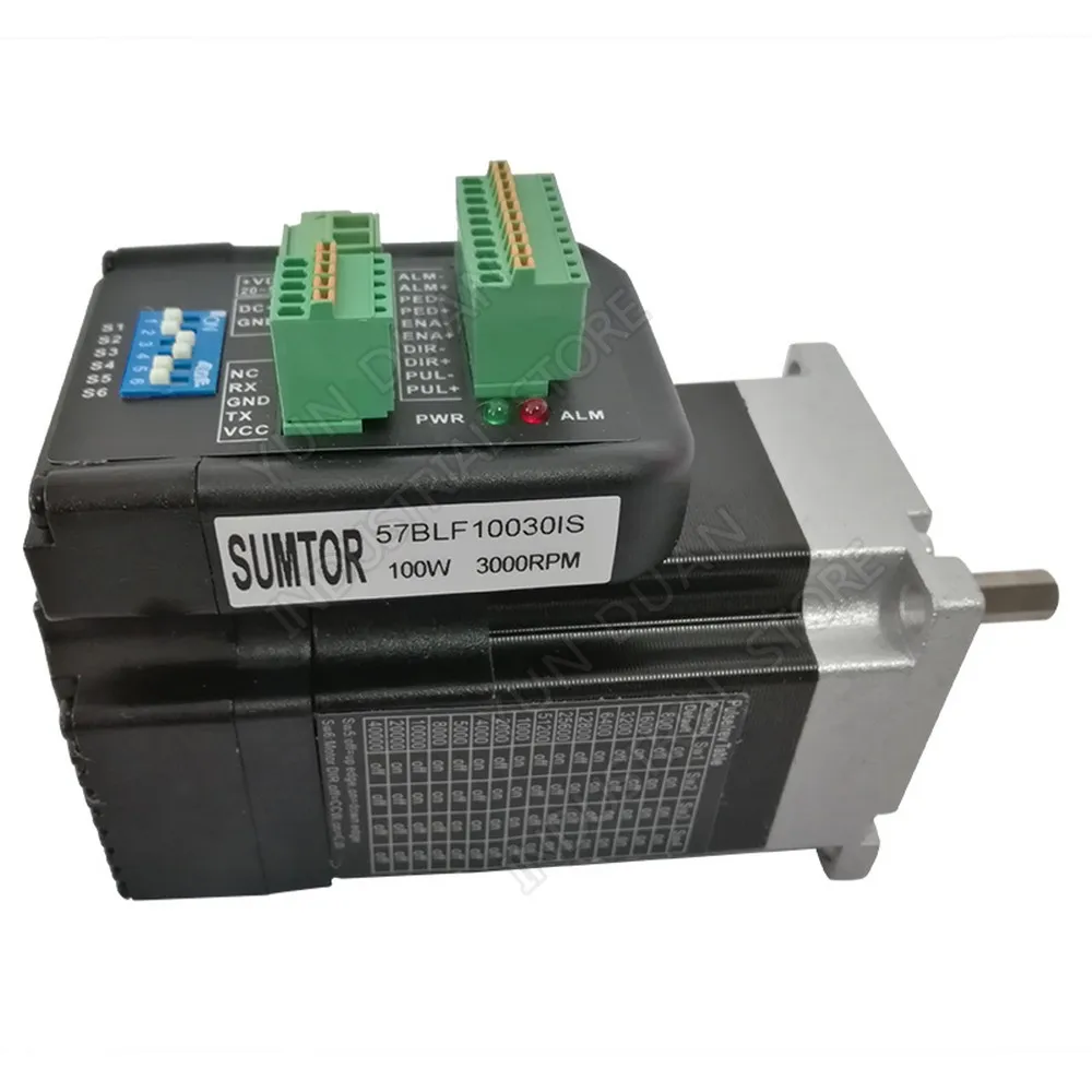 

100 Вт, 36 В постоянного тока, 3000 об/мин, NEMA23, 57 мм, 0,29 нм, встроенный Серводвигатель + двигатель + энкодер бесколлекторный, все в одном, 8 полюсов, 3 фазы