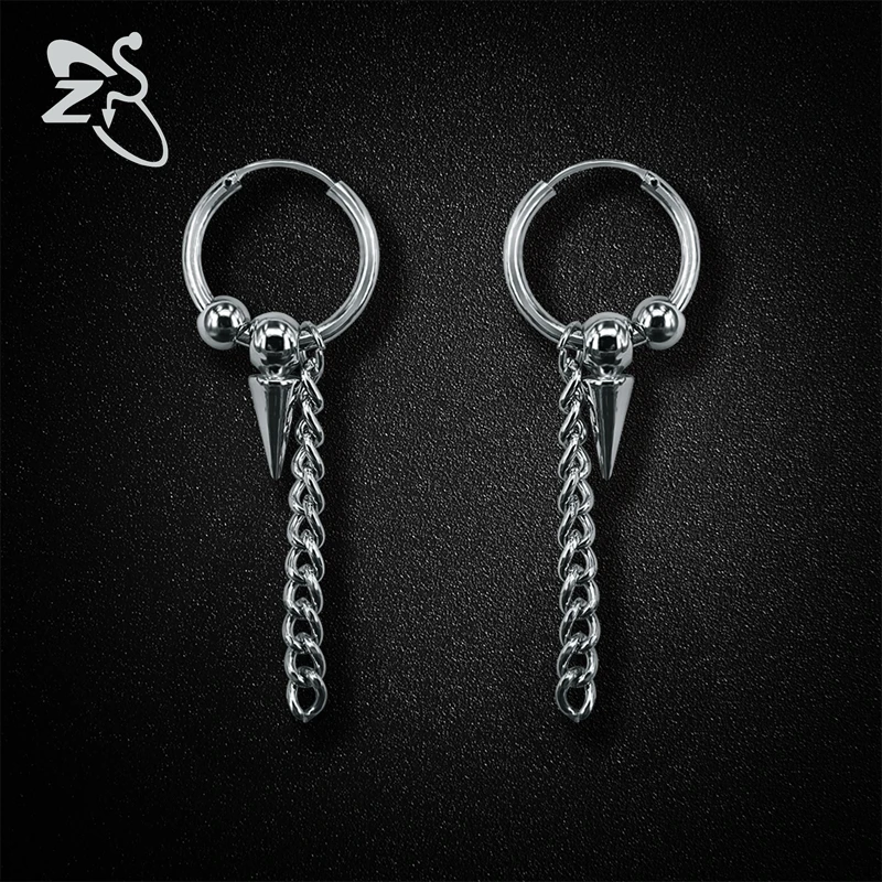 Серьги кольца ZS Kpop из нержавеющей стали без пирсинга подвеска для ушей женщин и