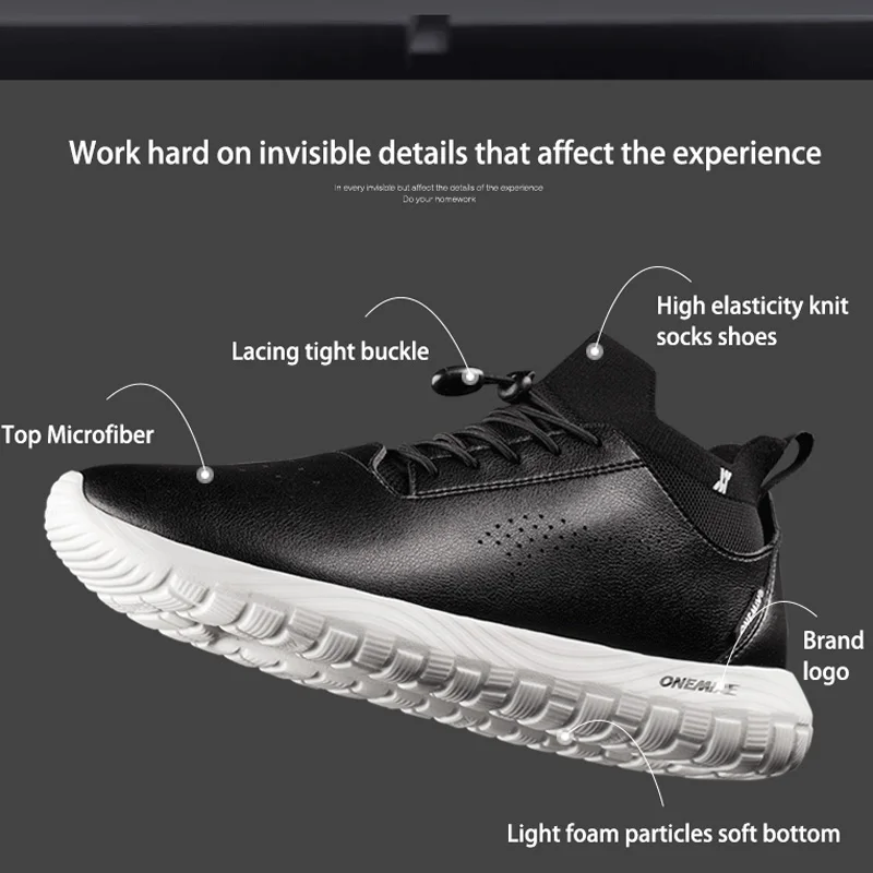 ONEMIX 2023 New Leather Loafers Men Shoes Outdoor Women Sneakers Soft Original Black Leather Shoes Women Walking Running Shoes