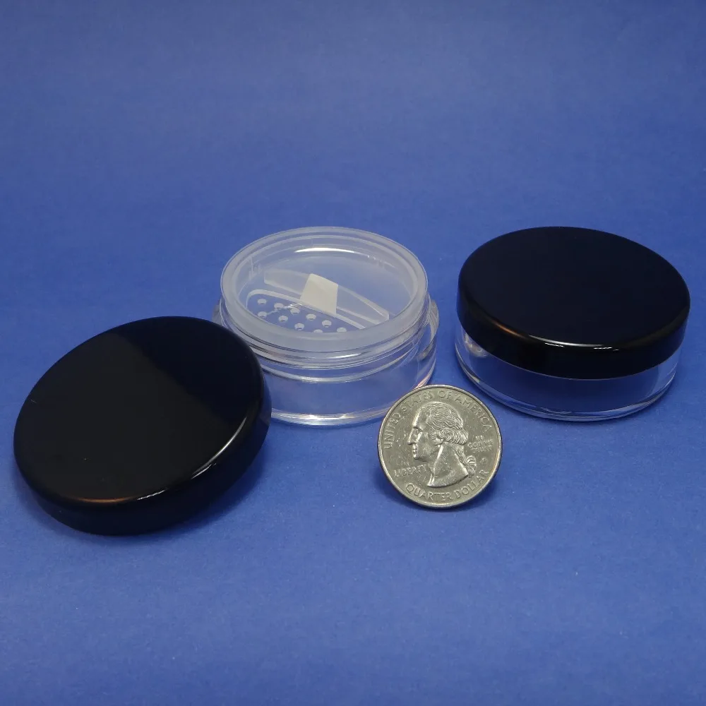 2 шт. дорожный размер 20 г Черная крышка свободная Порошковая пластиковая банка с