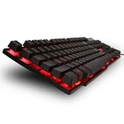 Проводная игровая клавиатура со светодиодной подсветкой, 104 клавиш, английскаяРусская раскладка