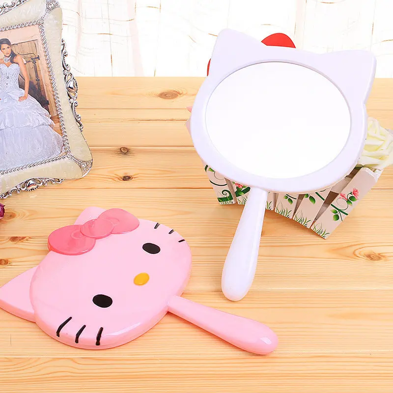 4 шт. зеркало hello kitty портативное зеркало для макияжа Espelho De Maquiagem ручное косметическое зеркало розовый белый 16,5*25 см