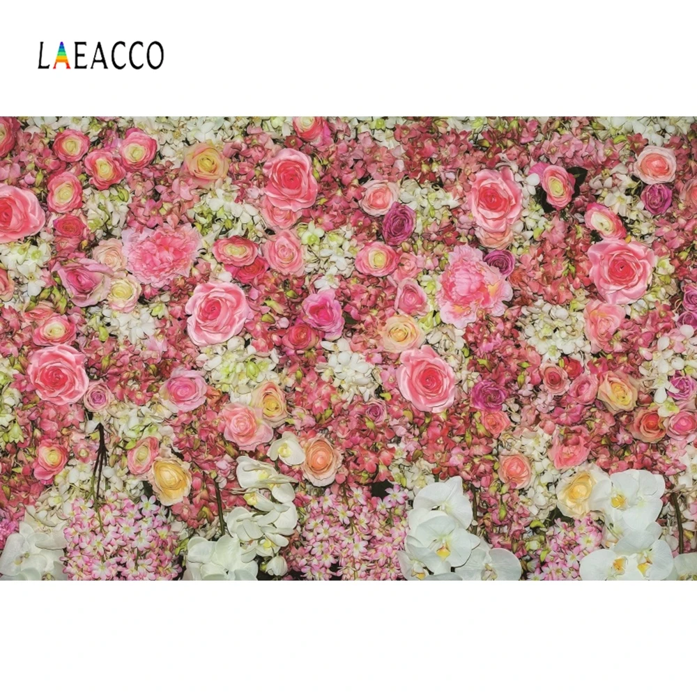 Laeacco Свадебная фотосессия цветы фон чистые розы стена фотография фоны для