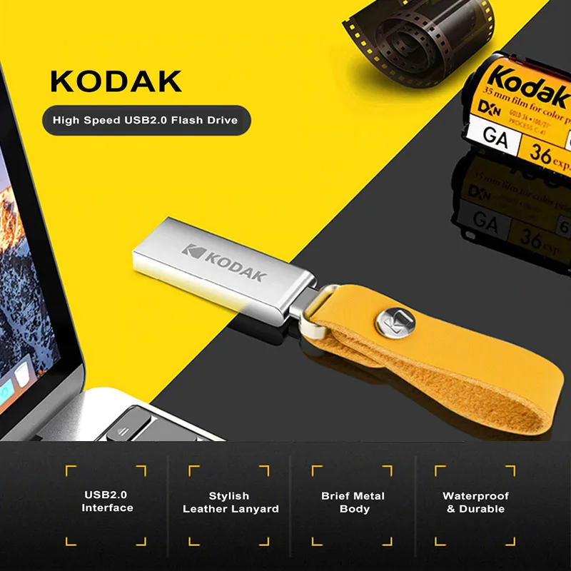 Kodak K122 металлический USB флеш-накопитель 64 ГБ 32 оперативной памяти 16 Гб встроенной