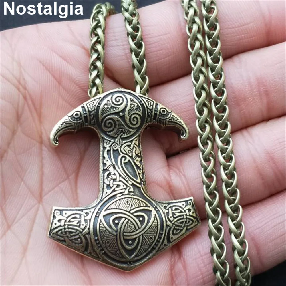 Ностальгия Тор молот Ворон амулет Triskele Triskelion символ Троицы большой кулон