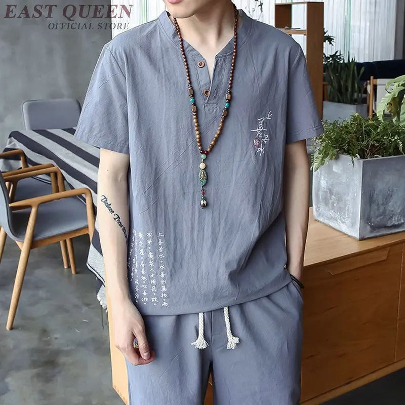 Traditional chinese clothing for men two piece set top and pants traditional suits AA3812 Y A | Тематическая одежда и