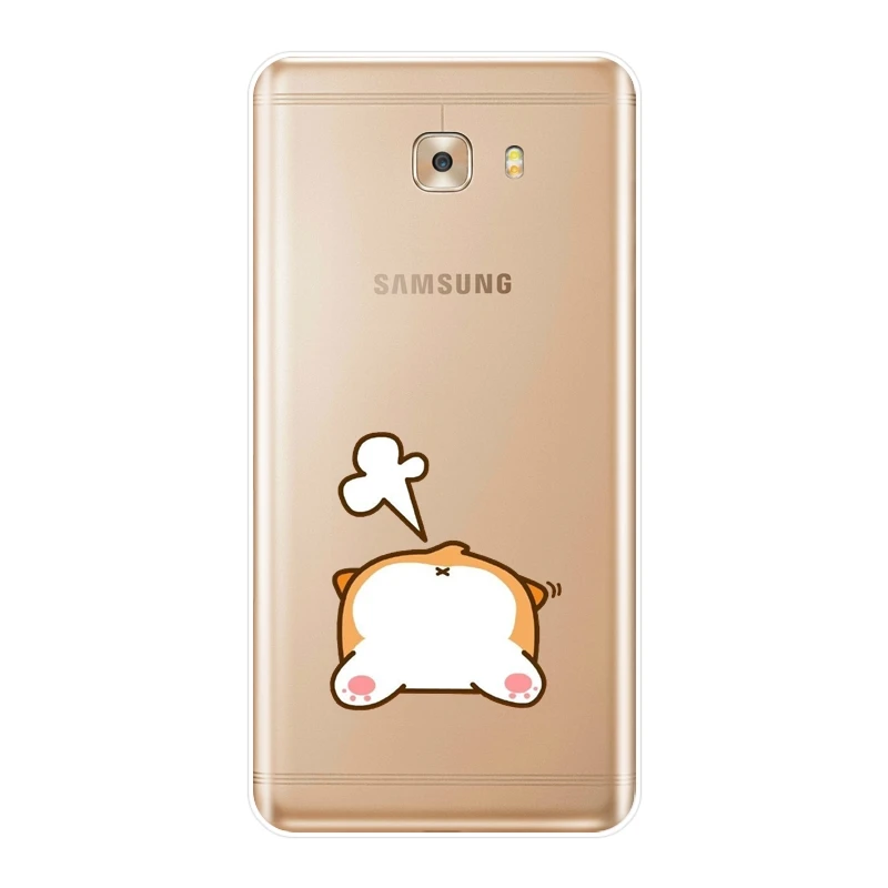 Мягкий силиконовый чехол для Samsung Galaxy C5 C7 C8 Corgi Cute Dog C9 Pro|Бамперы| |