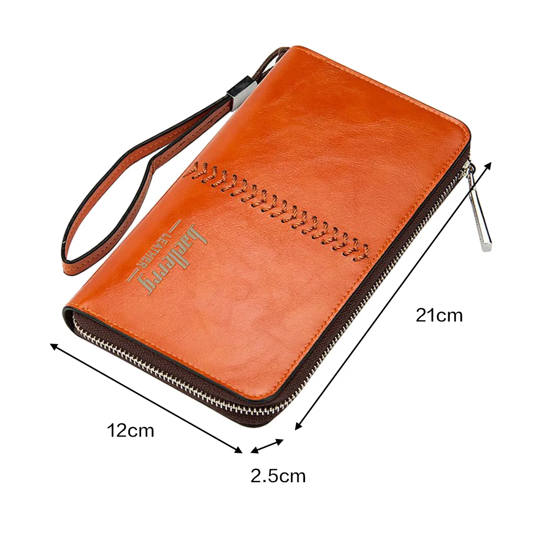 Модные Дизайн Длинные молнии кошельки Кошелек сцепления Деньги Для мужчин клип