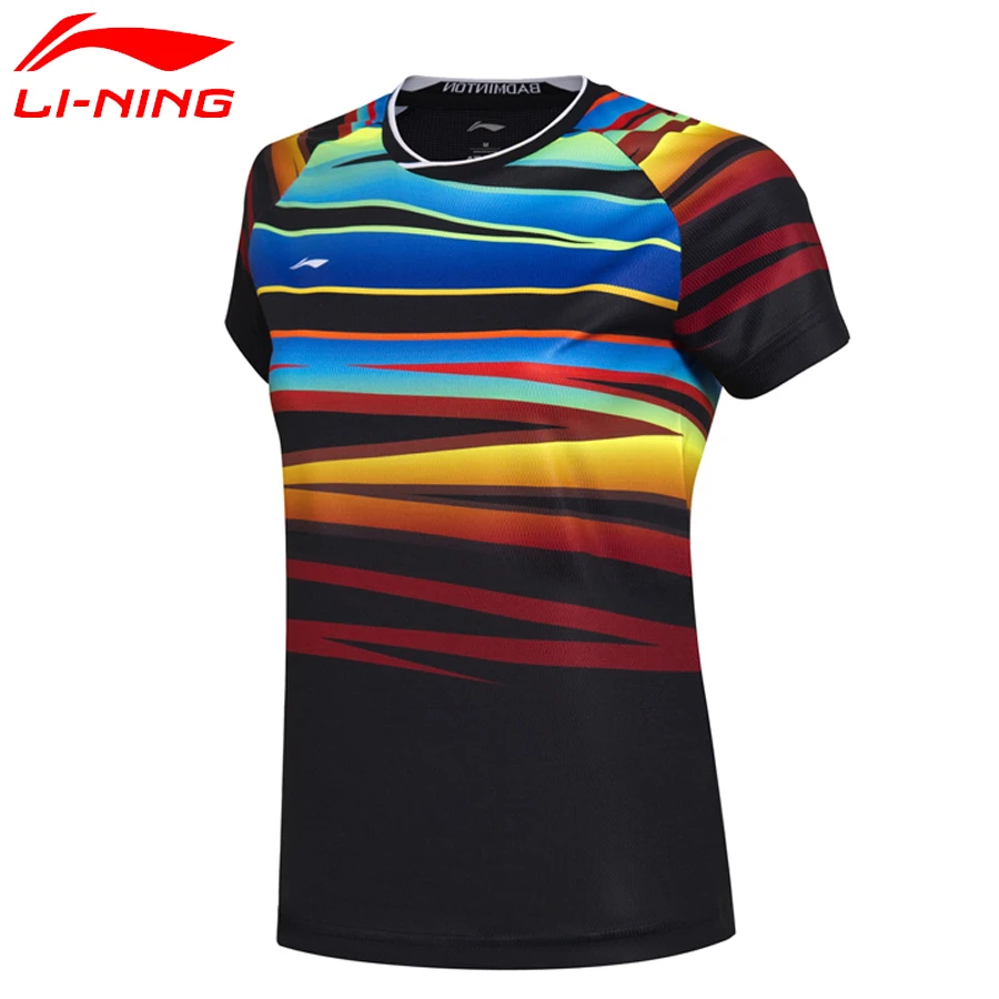 Женская футболка для бадминтона Li Ning дышащая легкая спортивная с подкладкой AAYM062