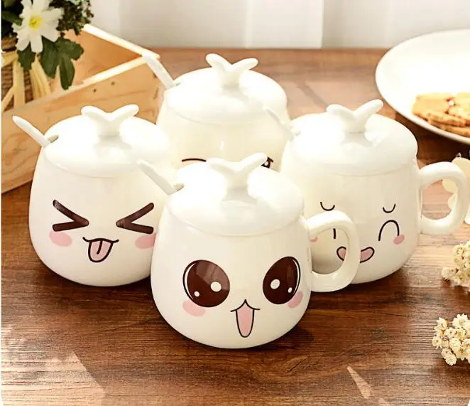 1 шт. креативные милые керамические кружки с выражением емкость для воды чашки и