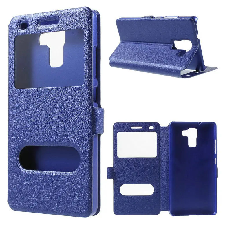 Чехол книжка ZEALLION для Huawei Honor 4A 4C 5A 5C 5X 6C 6X 7 8 V8 Y5II Y3II G8 из шелковой кожи с окошком и