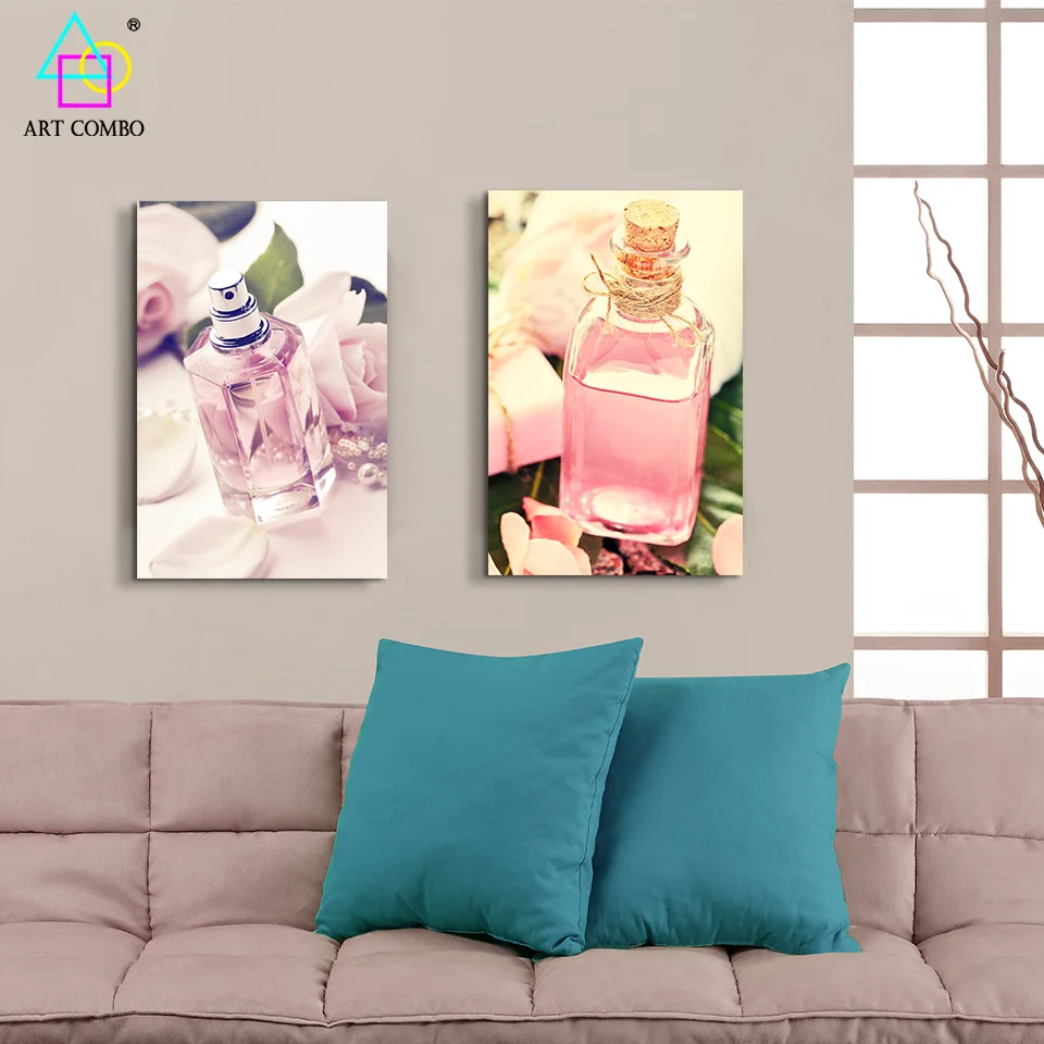 Современный Натюрморт Холст для Живописи Очаровательный Розовый Духи Wall Art Picture