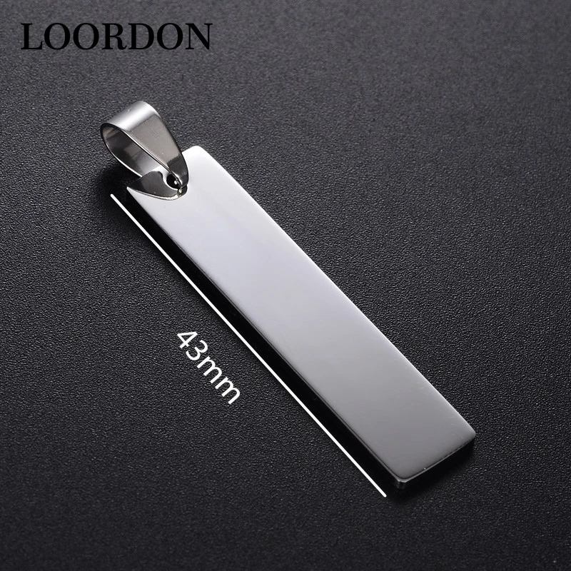 Loordon High Grade Stainless Steel Blank Engravable Vertical Bar Pendant with Free Gift Bag | Украшения и аксессуары