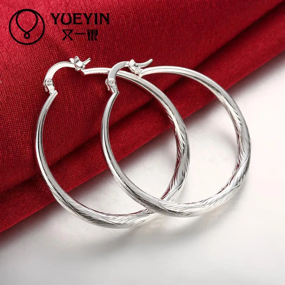 New fashion elegant silver plated hoop earrings for women wedding party hot sale | Украшения и аксессуары