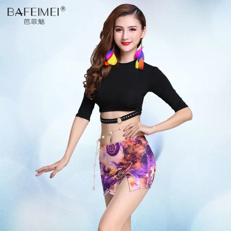 Женский костюм для танца живота комплект из 2 предметов топ и юбка танцев девочек