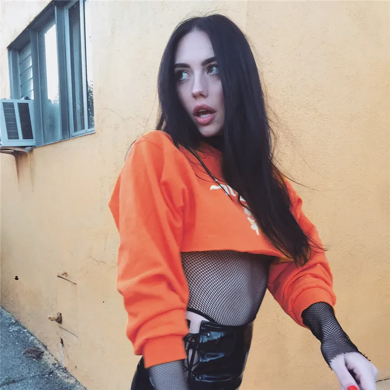Sudaderas 2017 Harajuku футболка женская с длинным рукавом укороченный пуловер женский
