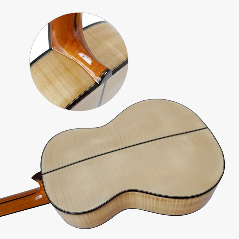 

Aiersi Brand Figured Maple Body lattic bracing Classical Guitar Model SC100S