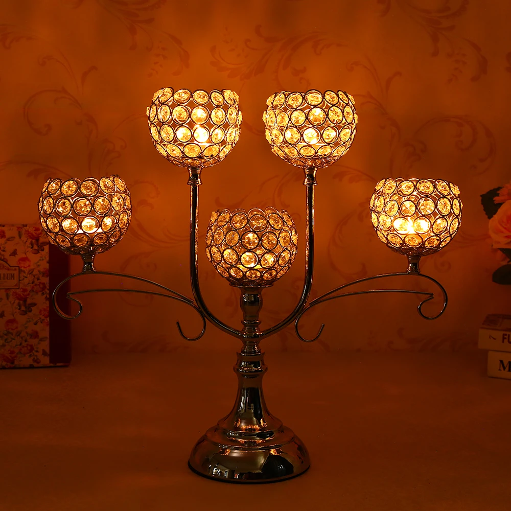 

Crystal Candlestick Stand Candle Tealight Holder for Holiday Home Decoration Wedding Party Table Centerpieces Housewarming Gifts