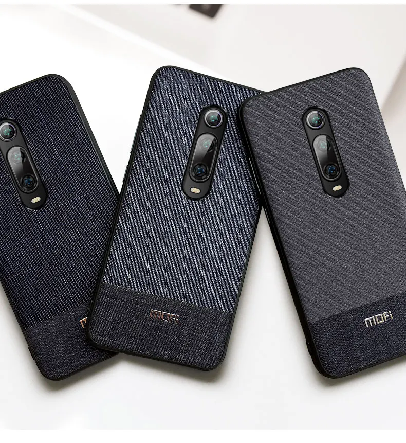 Чехол для Xiaomi Redmi K20 Pro, чехол Mofi для Xiaomi Redmi K20, чехол темного цвета, деловой стиль, ручная работа, ткань