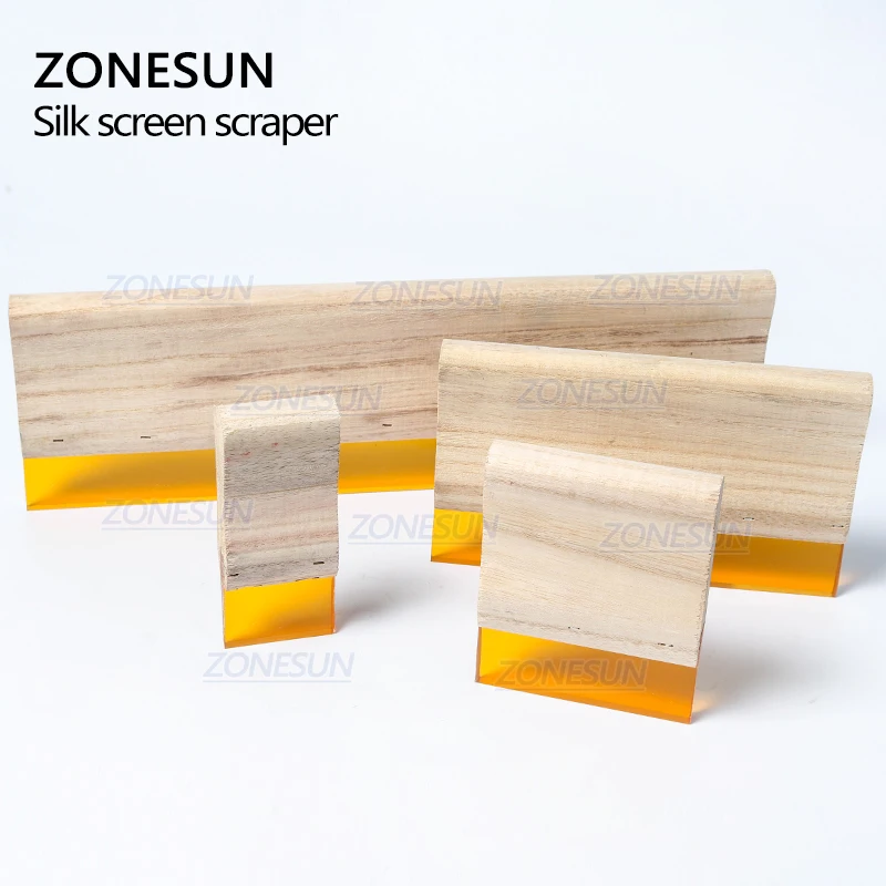 ZONESUN шелкография Ракель доска износостойкие деревянные резиновые чернила