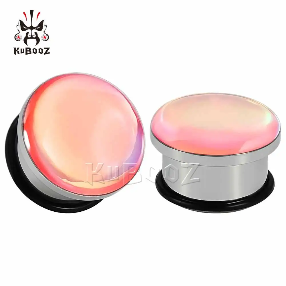 KUBOOZ из нержавеющей стали, тоннель для уха, пробки, измерительные приборы, растяжки, пирсинг, ювелирные расширители, модные серьги, 2 мм до 16 мм, 10 шт./лот