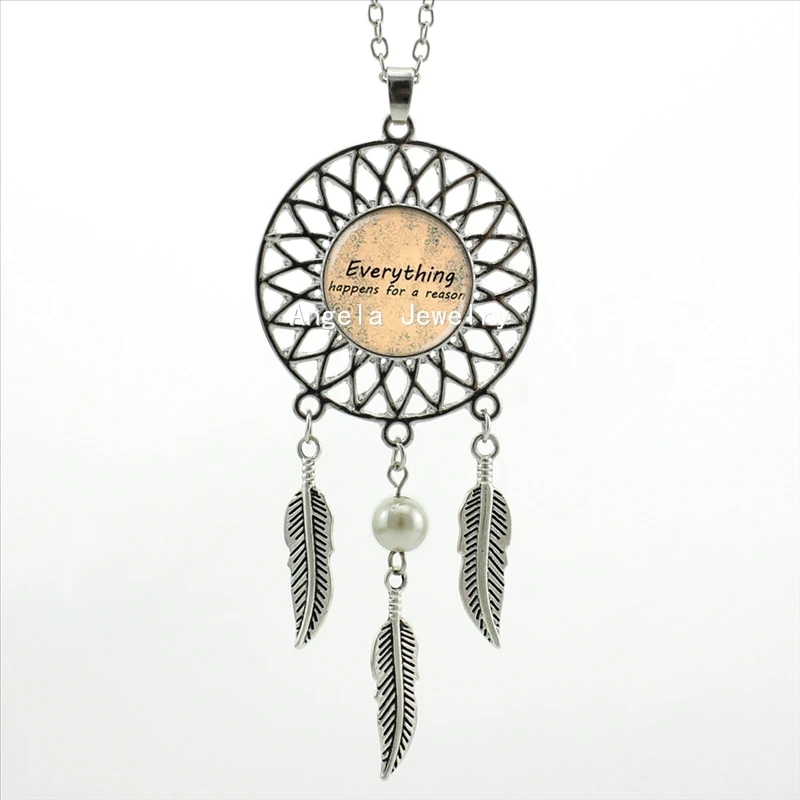 2017 Мода Стиль ожерелье с цитатой все происходит по какой то причине ювелирные