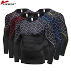 Футболка с длинным рукавом для мужчин быстросохнущая колготки фитнес Рашгард сжатия Спортивная Футболка костюмы мужской спортивной Джерси