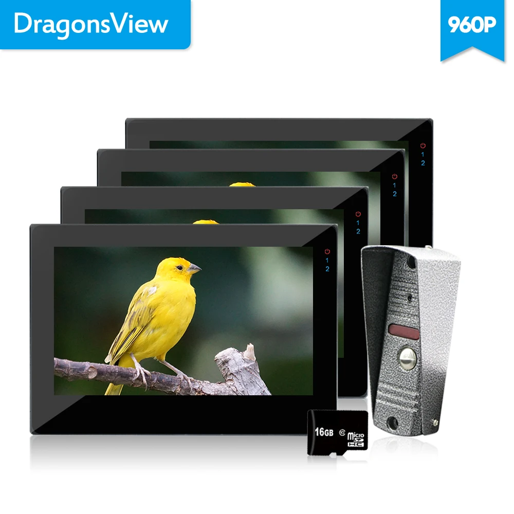 Dragonsview DIY 7 &quotHands free аудио и видео домофон система Водонепроницаемая камера 960P