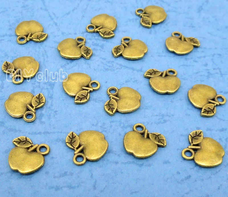 

120pcs-Antique Bronze 2 Sided Apple Charms Pendant,Jewelry Accessories 11x11mm