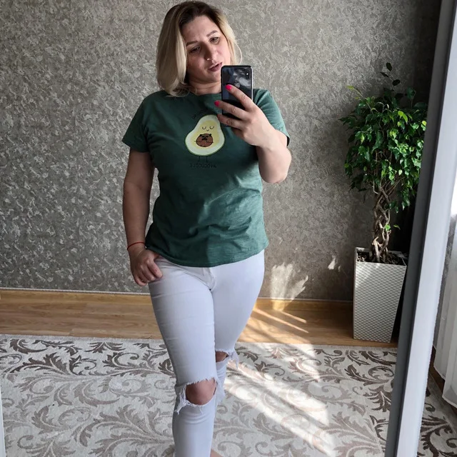 S 5XL большие размеры женская футболка 100% хлопок принт авокадо забавная для женщин