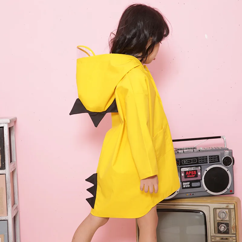 

Плотный детский дождевик с динозавром из полиэстера, водонепроницаемый детский непромокаемый пончо для улицы, дождевик для мальчиков и дев...