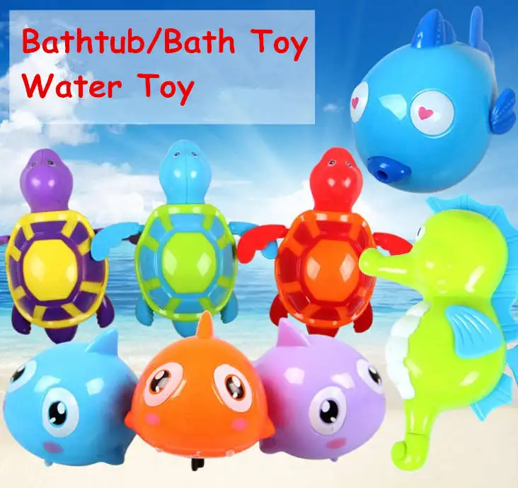 Baby Bath Toy Classic Toys Essential New Born babies Swim Turtle Wound-up Chain Clockwork Tub Small Animal Toy For Children