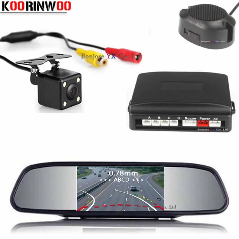 Автомобильный цифровой парктроник Koorinwoo зеркало с монитором 4 3 дюйма