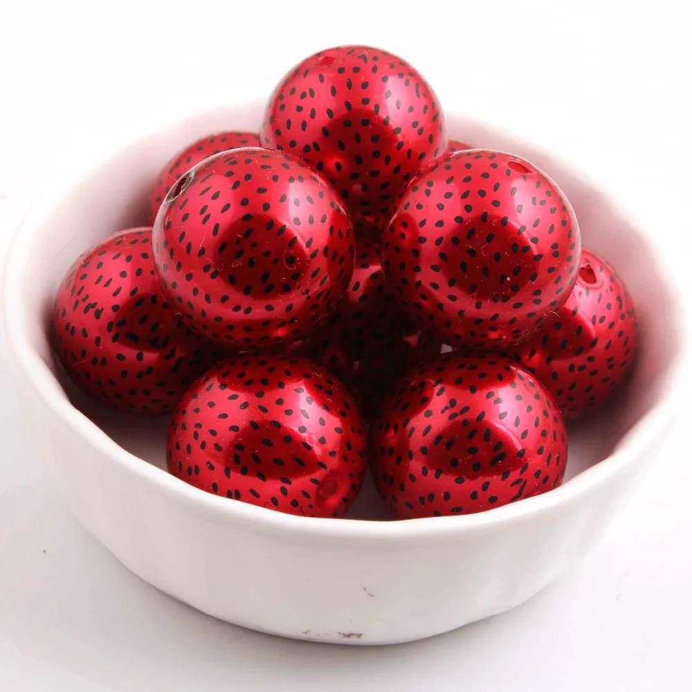 Акриловые бусины с имитацией жемчуга и принтом арбуза 20 мм 12 | Украшения