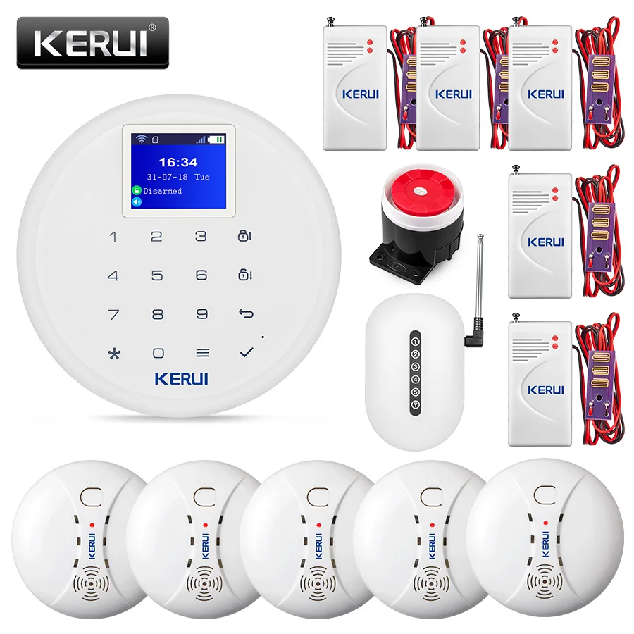 KERUI W17 Беспроводной Wi Fi GSM сигнализация Системы дом склад пожарной безопасности