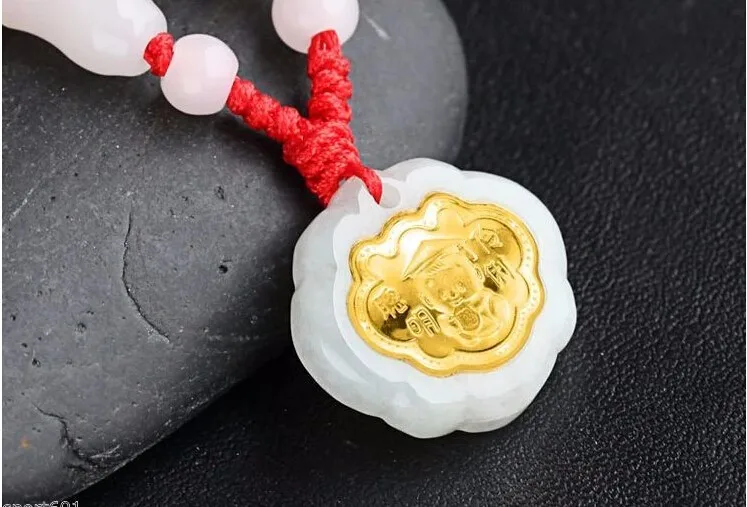 New Offer Certificate 999 Solid 24K Yellow Gold & White Blessing Baby Pendant | Украшения и аксессуары