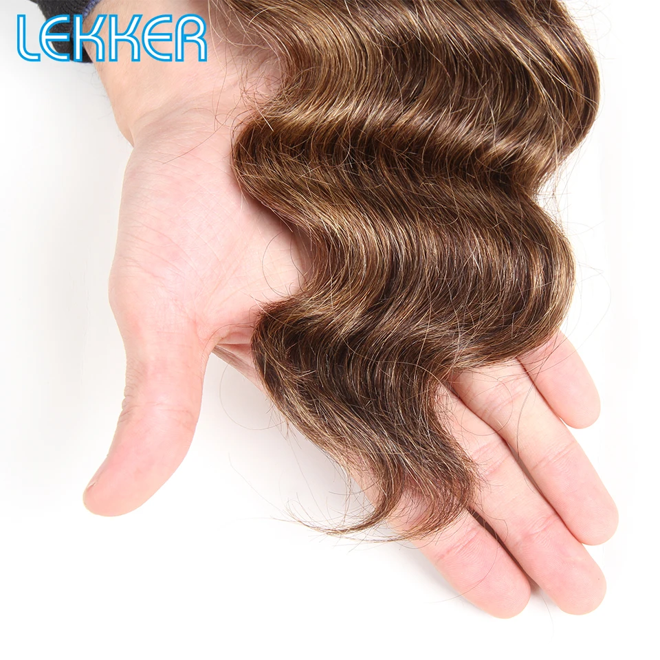 Lekker волосы предварительно окрашенные бразильские Remy человеческие волосы ткет природа глубокий ветреный P4/30 P1B/30 P4/27 пряди семь цветов на выбор
