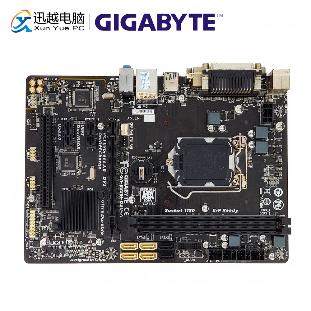 Gigabyte GA B85M D3V A настольная материнская плата B85 LGA 1150 i7 i5 i3 DDR3 16G SATA3 USB3.0 DVI VGA Micro