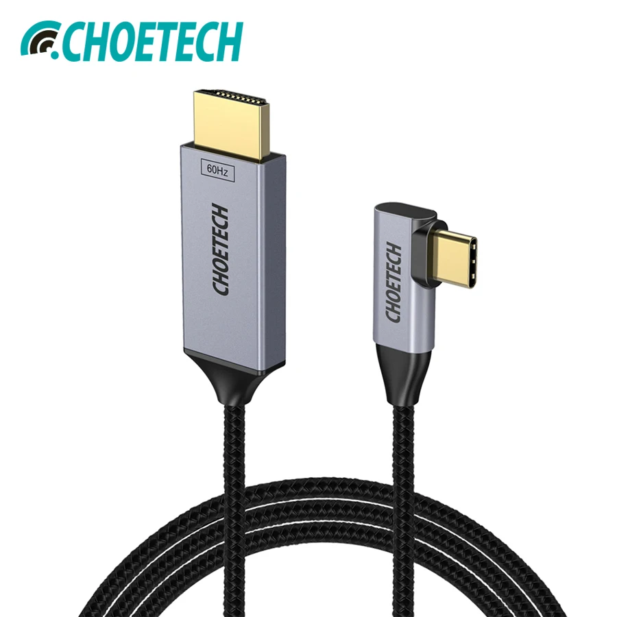 CHOETECH Тип usb C на HDMI Кабель 90 градусов Thunderbolt 3 Совместимость кабель для iPad Pro 2018 samsung