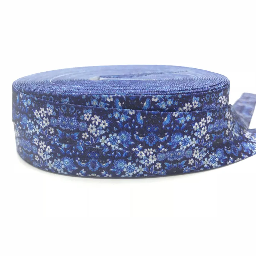 

5 Yards 16mm Pretty florals Printed fold over elastic bands DIY Crafts Apparel Accessories wedding Party decoration