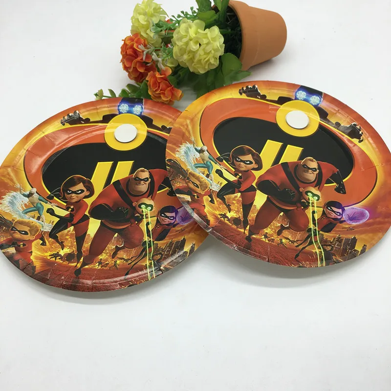 10pcs the incredible plates birthday party supplies The Incredible disposable paper | Дом и сад
