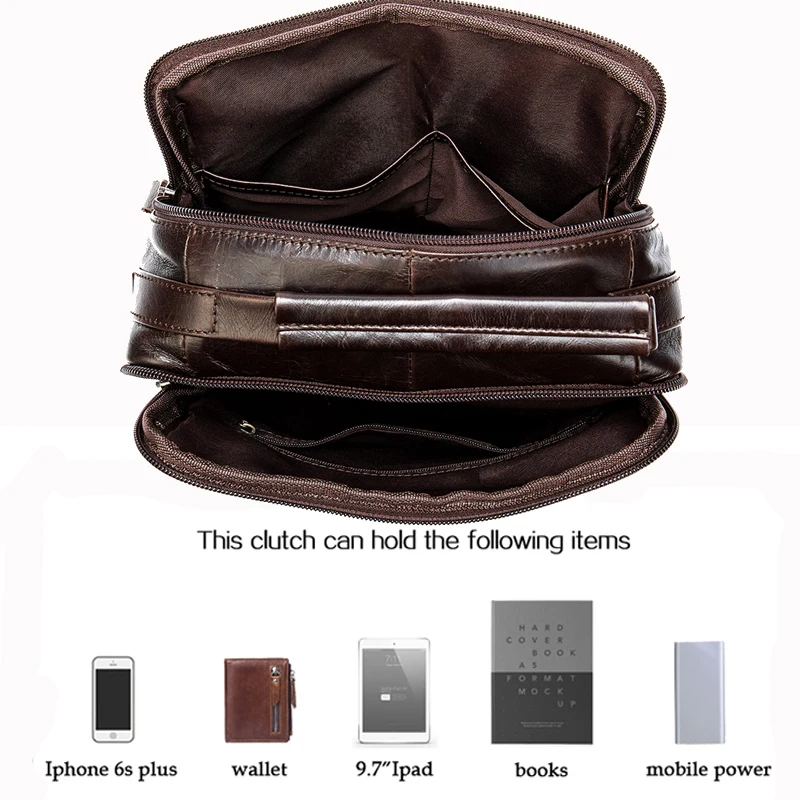 Vintage Luxury Briefcase Cross Body Crossbody For Genuine Leather Men Shoulder Bag Messenger Handbag Male Bolsas Sac A Main Hot