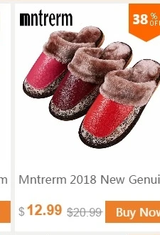 Mntrerm/женские тапочки; зимние тапочки из натуральной кожи; Домашние Нескользящие теплые домашние тапочки; теплая плюшевая домашняя обувь высокого качества