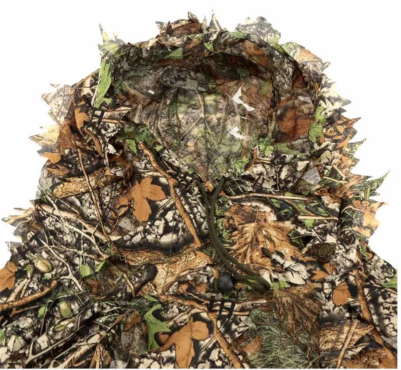 Пончо с листьями джунгли ghillie Костюмы охотничий камуфляж 3D Bionic Leaf Yowie сетка для охоты добавить 6 кнопок более удобно
