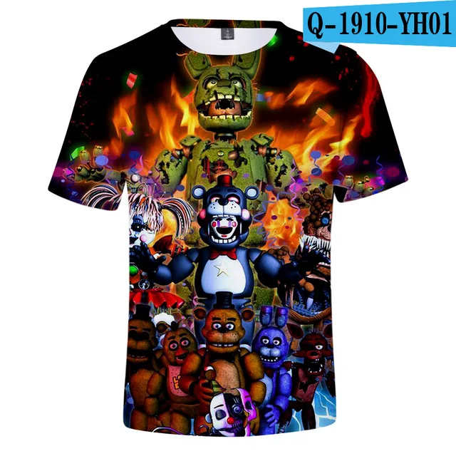 3d-dt900 Fnaf/футболка с 3D принтом Новинка года, футболка FNAF для мальчиков летняя уличная футболка s Five Nights at Freddy's топы с аниме, мужская одежда - Цвет: 3d-dt900