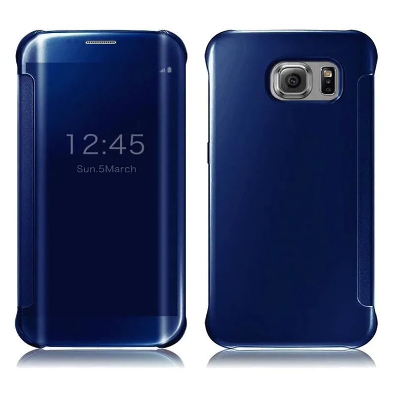 Mirror Smart View Flip Case Cover for Samsung Galaxy S6 S7 Edge Plus Note 4 5 C5 C7 J3 J5 J7 Window Luxury Full Protector New | Мобильные
