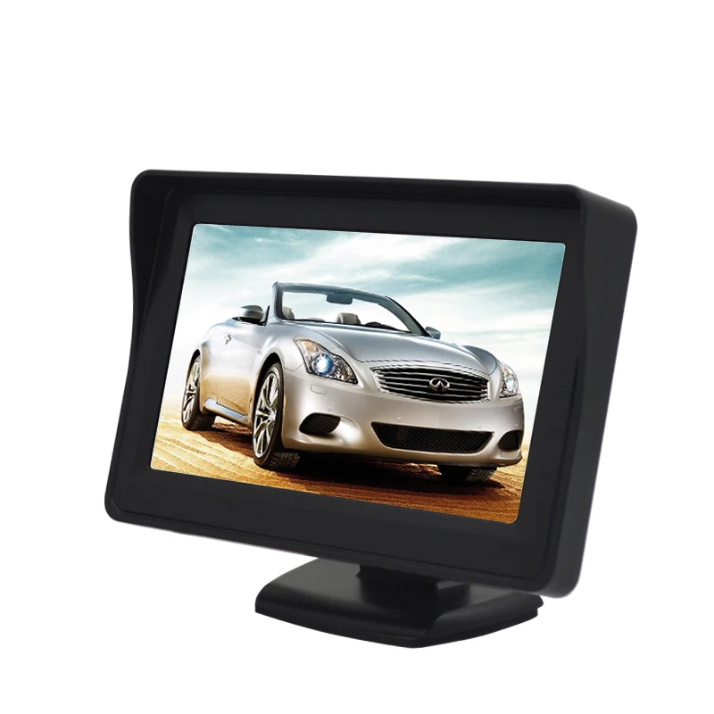 Бесплатная доставка 4 3 дюймов TFT LCD монитор парковки автомобиля 2 видео вход